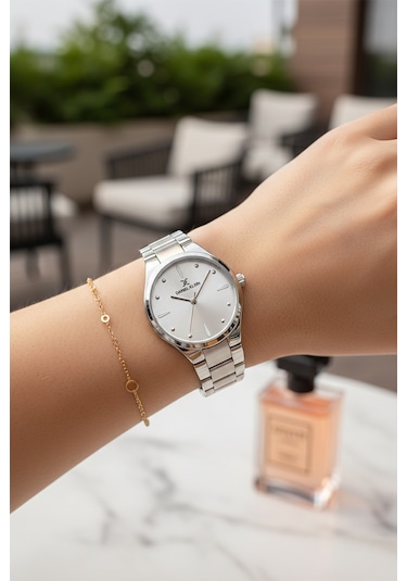 Daniel Klein 8682308439122 Classic All Silver Çelik Kordonlu Sevgili Çift Kol Saatleri Gümüş