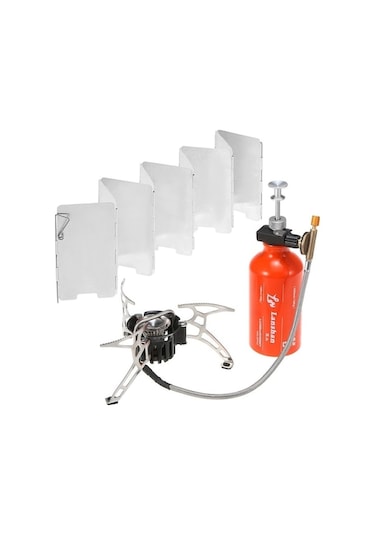 Ankatek Açık Kamp Çoklu Akaryakıt Sobası, 500 Ml Benzinli Yakıt Şişesi Ve 9 Plakalı Kamp Ocağı Ön Cam Dizel Alkol İçin Gümüş Gümüş