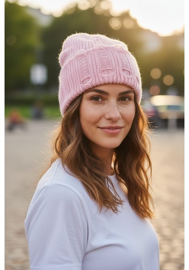 Eleven Markets Özel Tasarım Tiriko Pembe Kadın Beresi Pembe