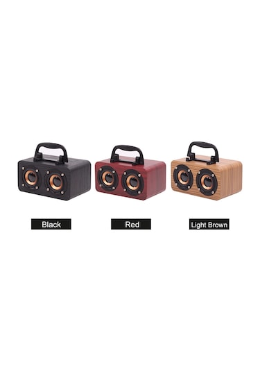 Ranyeek Ahşap Kasa Retro Bluetooth Hoparlör - Fm Radyo, Tf Kart, Aux Desteği, Taşınabilir Tutamak Ve Telefon Tutucu - Ft-4002