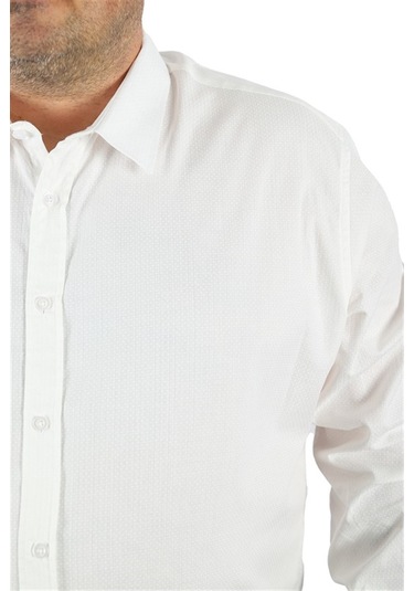 Starbattal Büyük Beden Erkek Gömlek Punteado 23355 BEYAZ