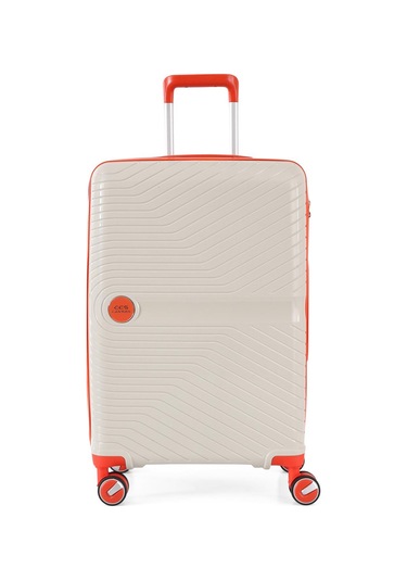 Ççs 5239 Polipropilen Büyük Boy Valiz Beyaz-turuncu Beyaz - Turuncu