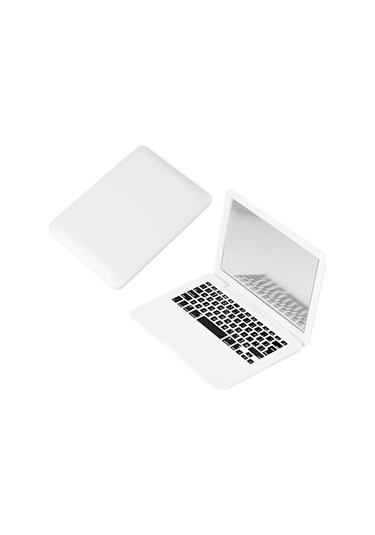 Shineyee Portatif Mini Dizüstü Stili Güneş Parlatıcı Pudra Makyaj Aracı Beyaz Camlı Ayna