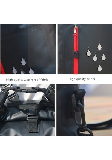 Sones 25l Su Geçirmez Sırt Çantası Su Geçirmez Reflektif Şeritli Kova Çantası Mavi