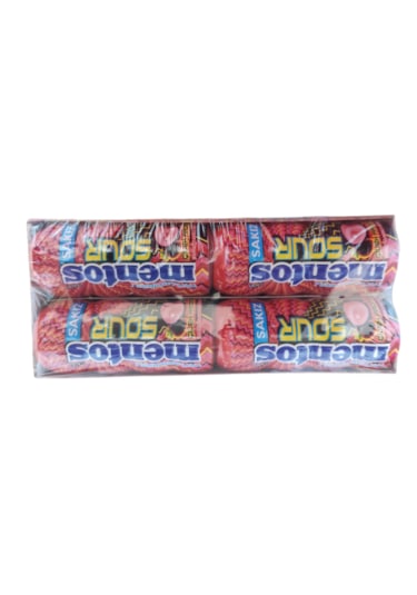 Mentos Sour Çilek Aromalı Şekersiz Ekşi Sakız 12 x 30 G