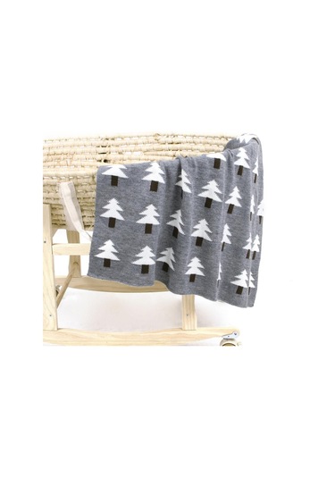 Sones Bebek Örgü Noel Ağacı Kucaklama Battaniyesi Şal Örtüsü Gri