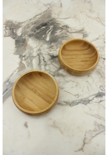 2 Li Bambu Çerezlik Kase 9,5cm 3cm