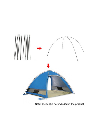 Folinda Cam Fiber Tente Çubukları, 1 Çift, 3.26m Uzunluk, 7mm Çap, Dayanıklı, Kolay Montaj, İki Kişilik Çadırlar İçin Çok Renkli