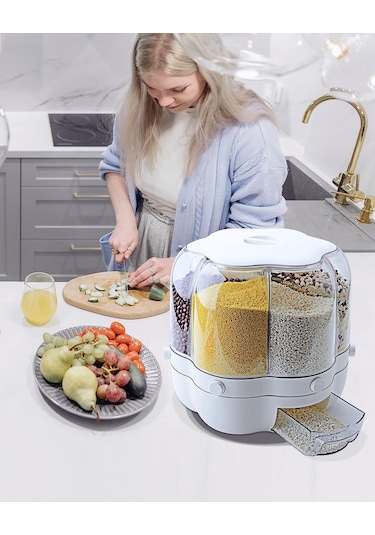 Yaozixa 360 Dönebilen Tahıl Tankı + Temizleme Fırçası