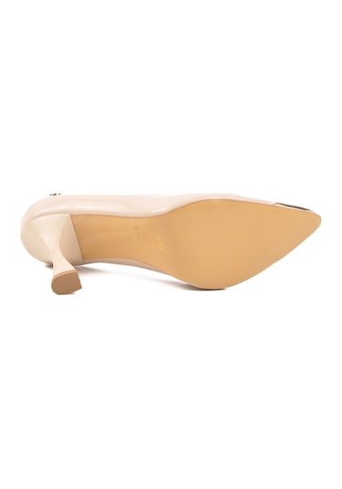 Bej İnce Topuklu Kadın Abiye Ayakkabı Pc-54747 Z Bej