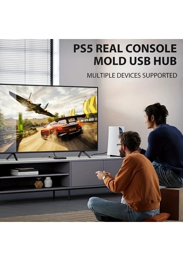 Xuweiwei Ps5 Hub Usb Yuksek Hizli Docking Istasyonu 2 Adet 4 Usb Port 1 Sarj Portu 1 Type C Uyumlu