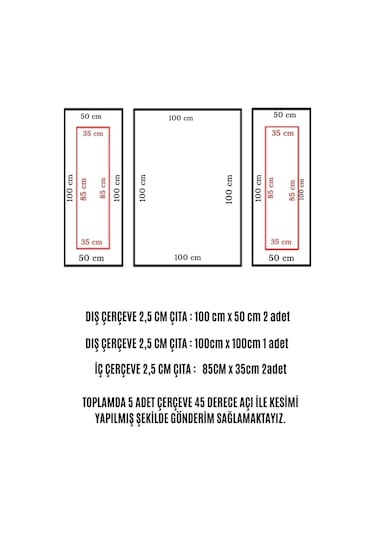 Dekoratif Boyanabilir Duvar Çıtası Hazır Kesimli 2,5 Cm Çıta