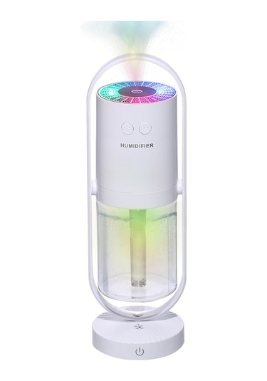 Novahub Ks Portatif Nemlendirici Ve Hava Filtresi, 360 Led Proje Lambası, Şarjlı, Beyaz