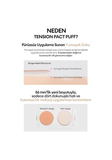 İnce Ve Eşit Uygulama Sağlayan Makyaj Süngeri Tension Pact Puff Fitting