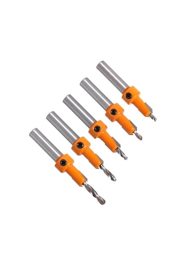 Moveevo Ahşap İşleri İçin 5 Adet 8mm Uç Çaplı Çelik Uçlu Konik Delik Matkap Seti - Otomatik Vidalama Delme Ve Vidalama Kurulumu İçin