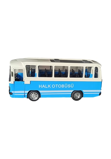 Oyuncak Metal Halk Otobüsü Pilli Sesli Işıklı Çek Bırak Özellikli