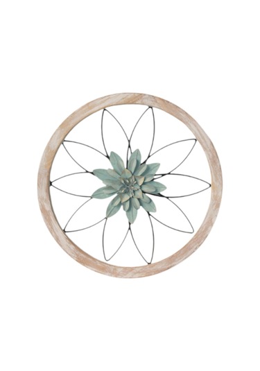 Suntek Çiçek Metal Duvar Sanatı Dekoru Asma Dekorasyonu Yeşil