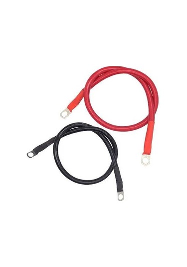 Moly Yunboo 150a Bakır Akü Kablosu Seti - 60cm, Siyah & Kırmızı, 2 Adet 4awg 25mm²