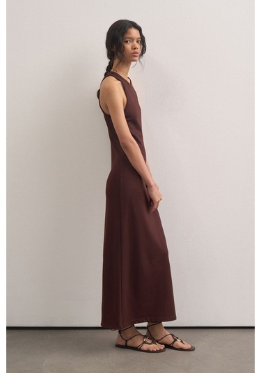 Mathilda Store Kadın Basic Elbise Acı Kahverengi
