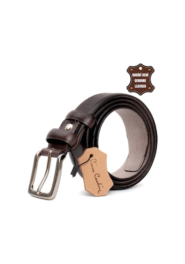 Pierre Cardin Pc351 Erkek 3,5 Cm Hakiki Deri Kemer Kahverengi Koyu-kahverengi Koyu Koyu Kahverengi