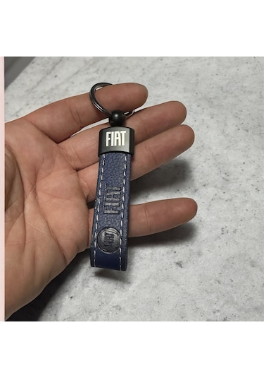 Fiat Yazılı Ve Logolu Anahtarlık Lacivert Termo Deri