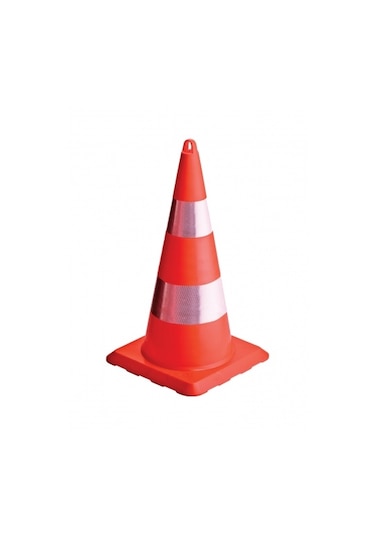 Trafik Konisi 75'Lik Kırılmaz Kırmızı-Beyaz-Standart