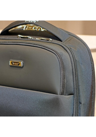 Orta Boy Laptop Gözlü Sert Kasalı Sırt Çantası Baggaj S24132 Siyah - Gri