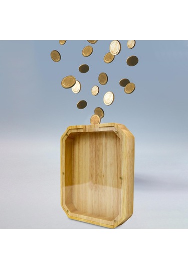 Dolıty Ahşap Kumbara Para Kutusu Modern Zanaat Iyi Davranış 15x2.8x18cm