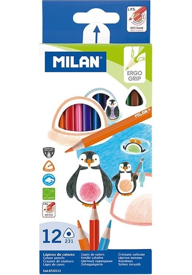 Mılan 722312 Colours Üçgen Kuru Boya Kalemi 12li