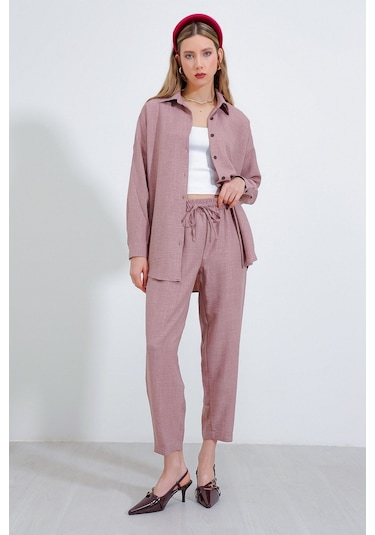 Bigdart 6622bgd19-189-14383 Oversize Keten Kadın Alt Üst Takım Gül Kurusu Bigdart 6622bgd19-189-14383 Oversize Keten Kadın Alt Üst Takım Gül Kurusu