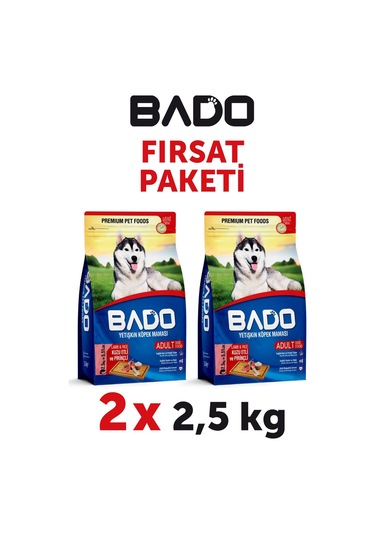 Bado Yetişkin Köpek Maması Kuzu Etli 2,5 Kg 2'li