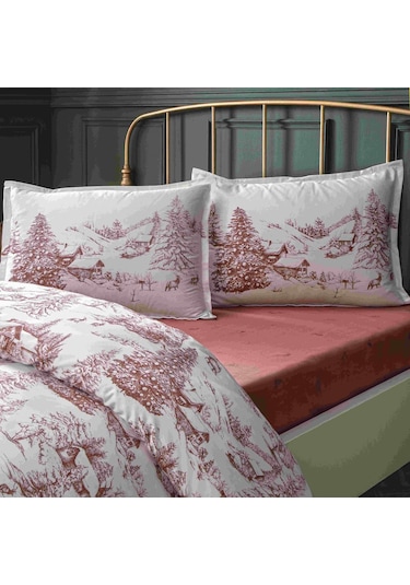 Linens Sc Allday Chalet Nevresim Takımı Çift Kişilik Bordo Bordo
