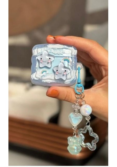 Airpods 4. Nesil Ile Uyumlu Sevimli Yıldız Figürlü Ve Boncuk Süslü Kulaklık Kılıfı