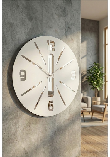 Beyaz Renk Hediyelik Ahşap Dekoratif 50cm Farklı Desenli Duvar Sa