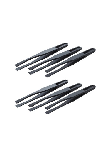 Tangshopping 115mm Uzun Düz Uçlu Siyah Plastik Anti-statik Cımbız 3'lü