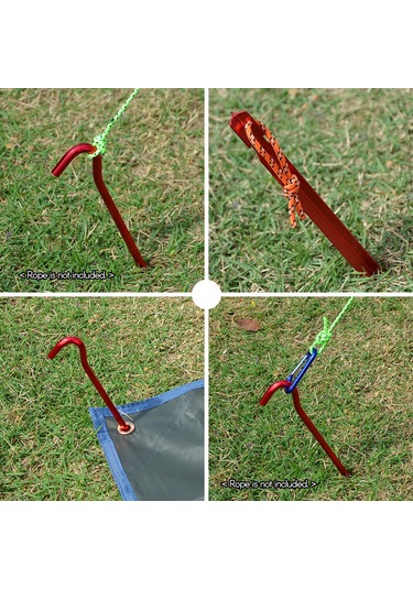 Shineyee Alüminyum Kamp Çadır Pini, 6 Adet, Üçgen Tip, Hafif, Yüksek Dayanıklı, Kayma Engeli, Siyah, Depolama Çantası İçerir Siyah