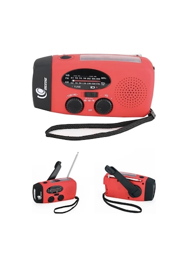 Greatone Mobil Radyo Powerbank Fener Kırmızı