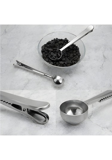 Kahve Kaşığı Klipsli Gri