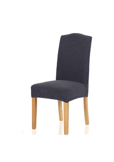 Koyu Gri Jakarlı Sandalye Kılıfı Spandex Streç Slipcovers Sandalye Sandalye Mutfak Yemek Odası Mutfak Düğün Ziyafet Için Kapakları