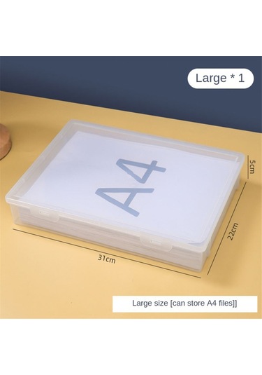 Leasetake Plastik Dosya Düzenleyici Şeffaf Kare Saklama Kutusu A4 Saklama Kutusu Dosya Saklama Kutusu L Beyaz