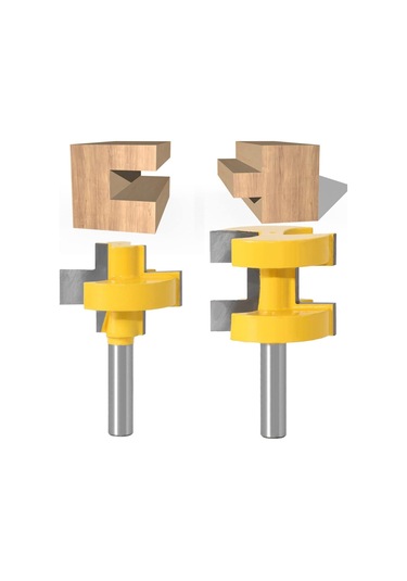 Xiaochen 2 Adet Tslot Kare Diş Tenon Kesici Set Gravürlü Karbür Kesici Ahşap İşleme Kanal Aracı 8mm Shank