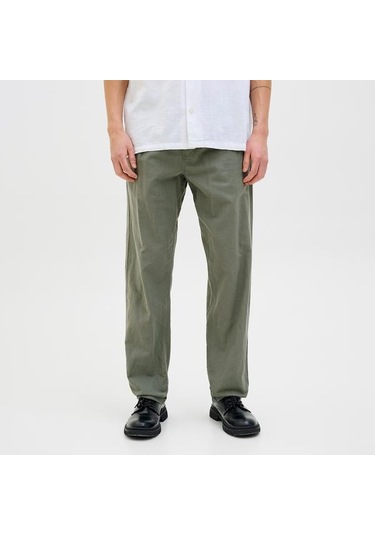 Jack&jones Kane Summer Linen Blend Jogger Erkek Yeşil Pantolon
