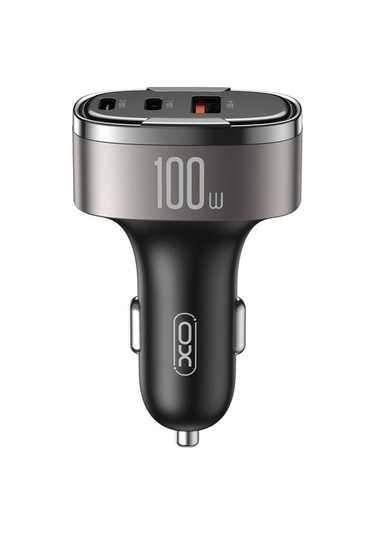 100w Pd Pps Hızlı Araç Şarj Aleti Type-c & Lightning & Usb-a 3 Portlu Voltaj Göstergeli Adaptör