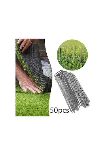 Suntek 50x Çelik U-şekilli Bahçe Mandal Pimleri Çim Ot Çim