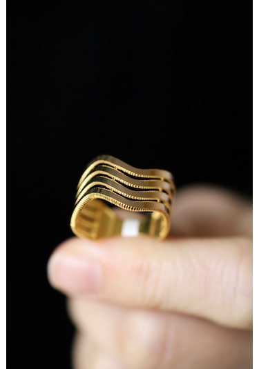 Yenigün Kuyumculuk 14 Ayar Altın Zikzak Modeli 4 Sıra Ajda Yüzük Yzk59883