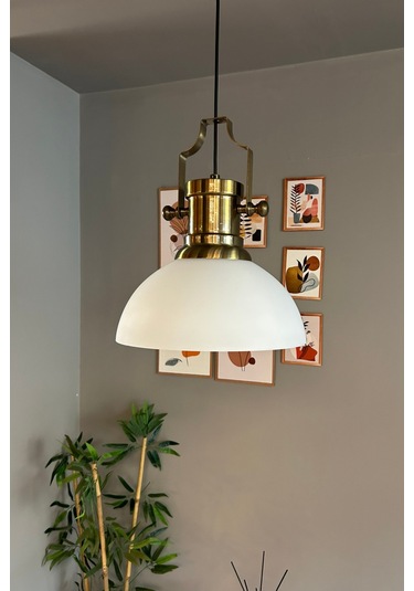 Perry Cam Tekli Avize Silindir Eskitme Beyaz Başlık Retro Sarkıt Lamba Restoran Salon Aydınlatma Beyaz