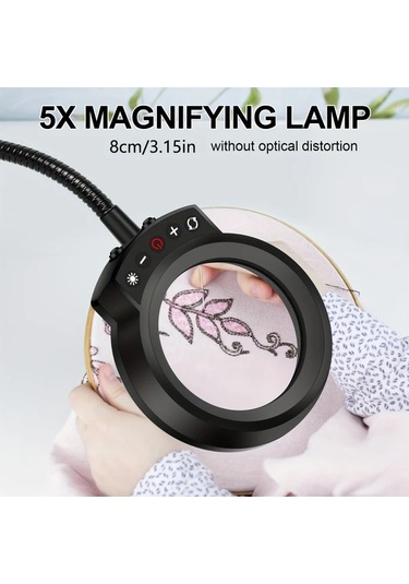 Willowhaven Siyah 5v Usb Led Büyüteçli Lamba, 5 Renk, 10 Parlaklık, Mengeli