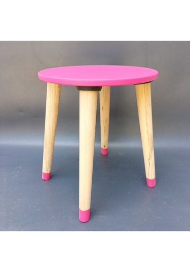 Na Neşeli Ahşap Ahşap Çocuk Taburesi. Çocuk Sandalyesi. Çalışma Masası .renkli Çocuk Odası Sehpa Çiçeklik Ev Dekoru Fuşya