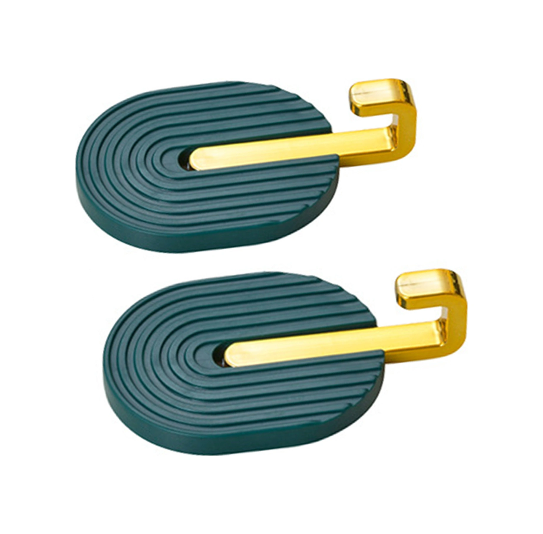 Fosenze Yeşil Yeşimli 2'li Abs Süper Yapışkan Kanca - Delme Yok Kurulum, Banyo/ Mutfak/ Kapı Arkasında, Havlu/ Çanta/ Giysi Asma, Dayanıklı Su Geçirmez Koyu Yeşil