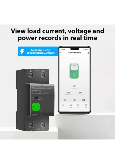 2p Akıllı Devre Kesici Tuya App Wifi Etkinleştirilmiş Siyah